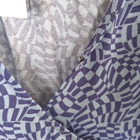 Urban Outfitters Zina Blue Geometric Print Sleeveless Midi Wrap Dress - Picture 13 of 16